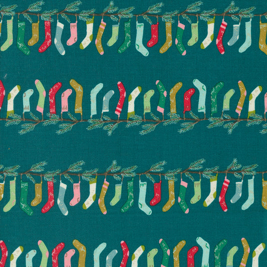 Moda Cozy Wonderland  -  Teal Stockings