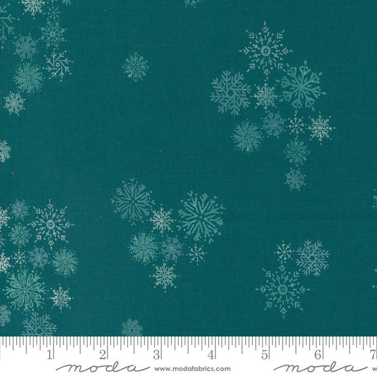 Moda Cozy Wonderland  -  Teal Snowflakes