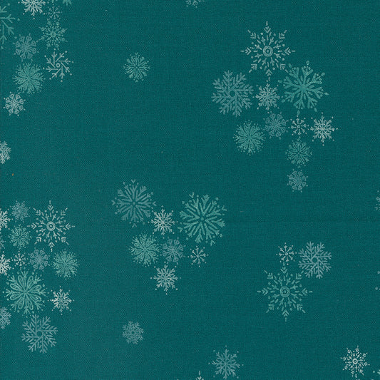 Moda Cozy Wonderland  -  Teal Snowflakes