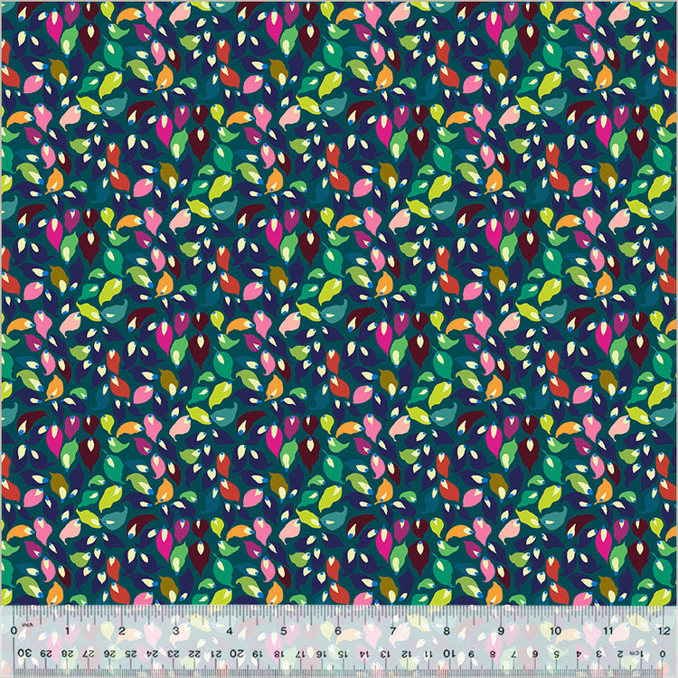 Windham Fabrics - Botanica -  Summer Leaves Teal