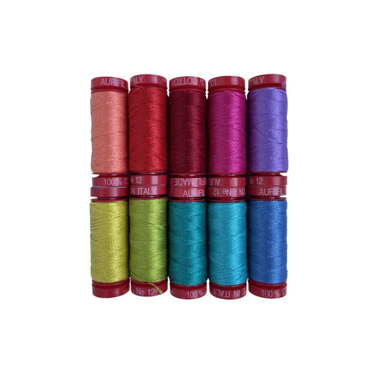 Aurifil Foundations 10 Spool Pack - 12wt Assorted Colours