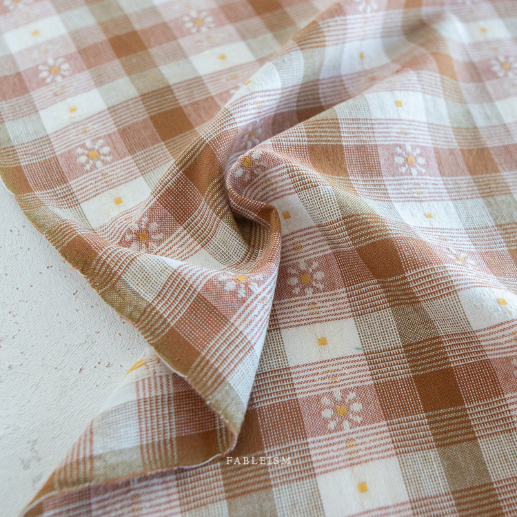 Fableism Golden Hour - Daisy Plaid In Rose Gold