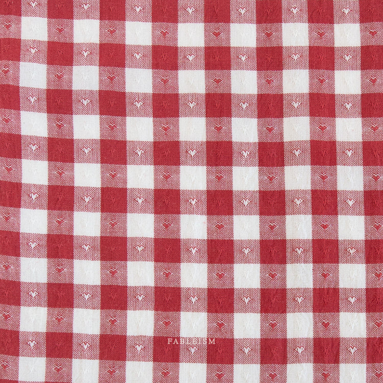 Fableism Queen of Hearts - Dobby Hearts Gingham in Cherry - Pre-Order Due End Nov 2024