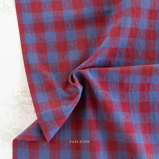 Fableism Queen of Hearts - Dobby Hearts Gingham in Royal - Pre-Order Due End Nov 2024