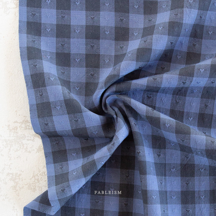 Fableism Queen of Hearts - Dobby Hearts Gingham in Blueberry - Pre-Order Due End Nov 2024