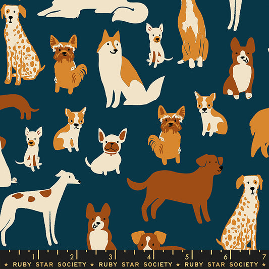 Ruby Star Society Dog Park - Dog Medley Teal Navy