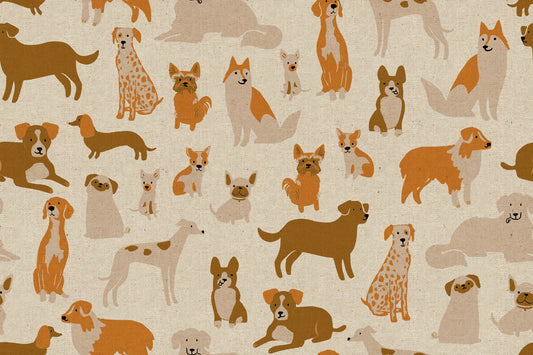 Ruby Star Society Dog Park - Dog Medley Natural - Canvas