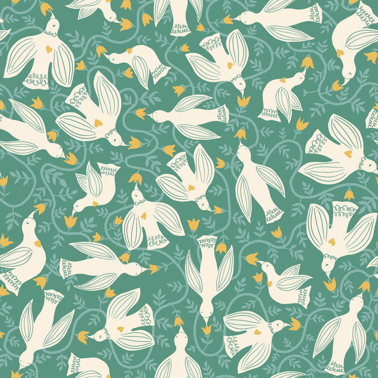 Ruby Star Society Endpaper - Endpaper Watercress - Canvas