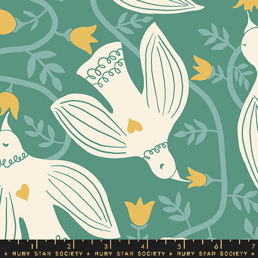 Ruby Star Society Endpaper - Endpaper Watercress - Canvas