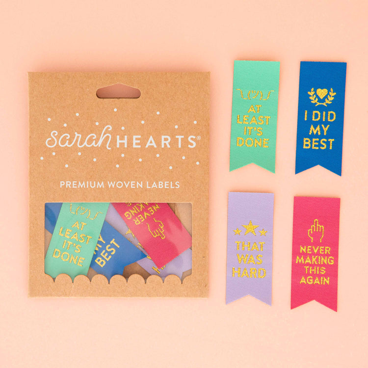 Sarah Hearts Sew In Labels - Sarcastic Award Ribbon - 8 Pack