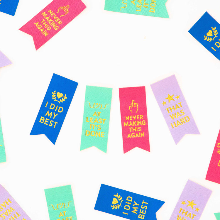 Sarah Hearts Sew In Labels - Sarcastic Award Ribbon - 8 Pack