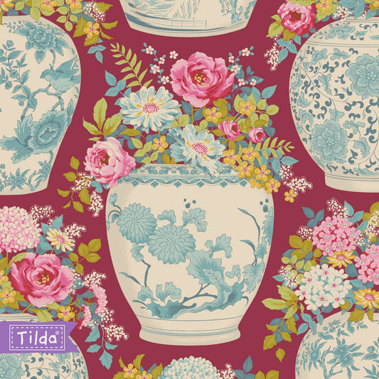 Tilda Chic Escape Flowervase Maroon